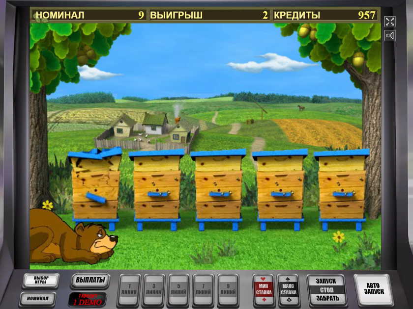 Бонусная игра Медведь и Пчела